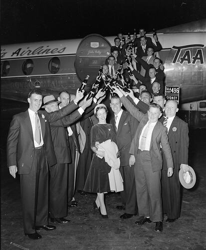 Negative - Coca-Cola, Group Portrait with Aeroplane, Melbourne, Victoria, 1958