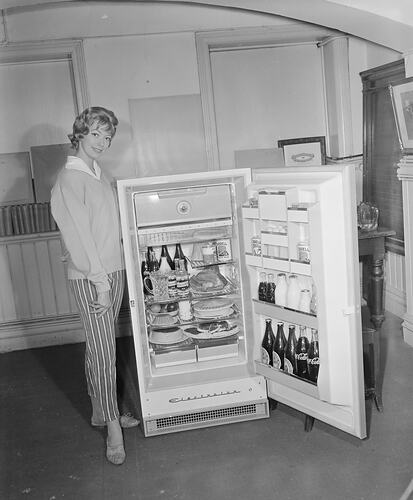 Model Promoting an Electrolux Refrigerator, 1959