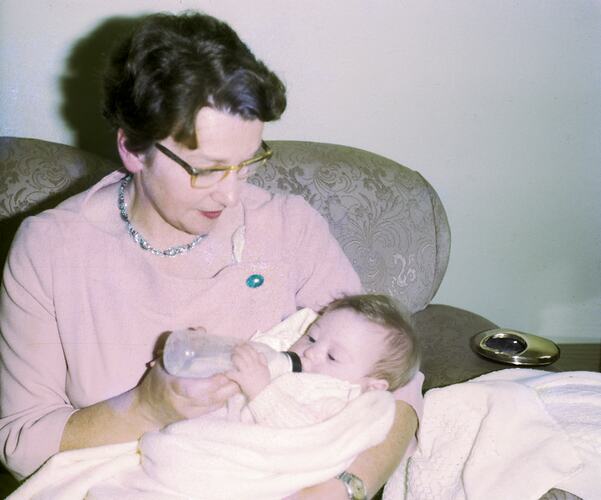 Hope Macpherson Black with Catherine Black at time of her Christening, Newbury, Victoria, Oct 1966
