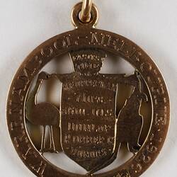 Medal, cycling. Mr Hubert Opperman. Dunlop Road Race - Warrnambool to Melbourne, 1926.