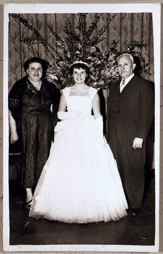 Negative - Nick, Alexandra and Sia at a Debutante Ball, Karathanasopoulos Family, Victoria, 1948