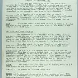Information Sheet - P&O SS Stratheden, 'Today's Events', In Adelaide, 12 Dec 1961