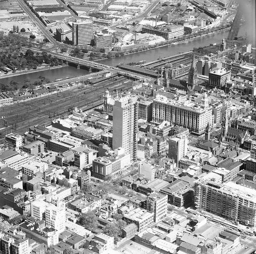 Negative - Aerial View of Melbourne, circa 1965