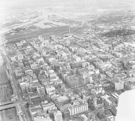 Negative - Aerial View of Melbourne, 28 Feb 1954