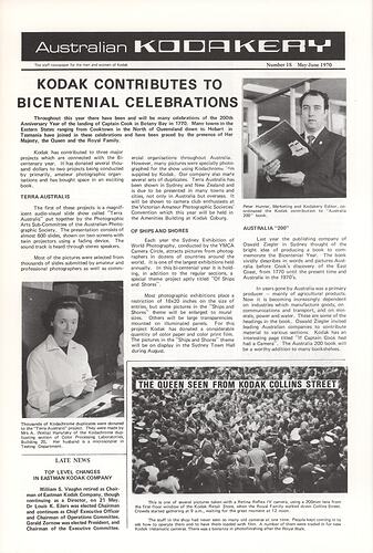 Newsletter - 'Australian Kodakery', No 18, May-June 1970