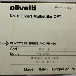 Box Of Ribbons: Olivetti typewriter. Circa 1980