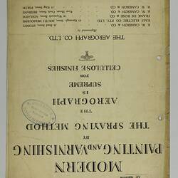Front cover with printed text.