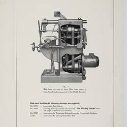 Photograph of one mill machine and technical specification.