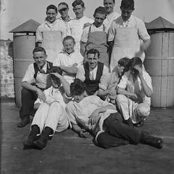 Glass Negative - Men in Factory Uniforms, circa 1920 - 1930