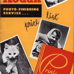 Price List - Kodak Australasia Pty Ltd, 'Kodak Photo-Finishing Service', 1957 - 1958