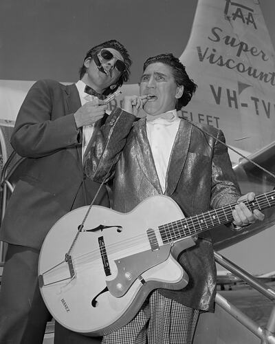 Two Male Performers, Essendon Airport, Victoria, 15 Dec 1959
