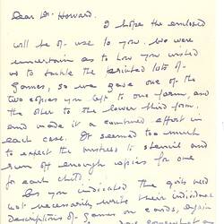 Letter - Ida Nancy Ashburn, to Dorothy Howard, Letter Regarding Game Descriptions from Clayfield College, 21 Oct 1954