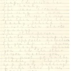 Document - Wendy Daniel, to Dorothy Howard, Description of Circle Game 'Drop the Hanky', 25 Mar 1955