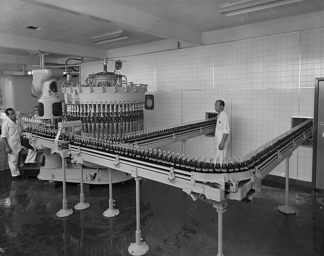Coca Cola, Production Line at Factory, Moorabbin, Victoria, 16 Jan 1960