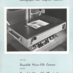 Cover page with printed text and photograph.