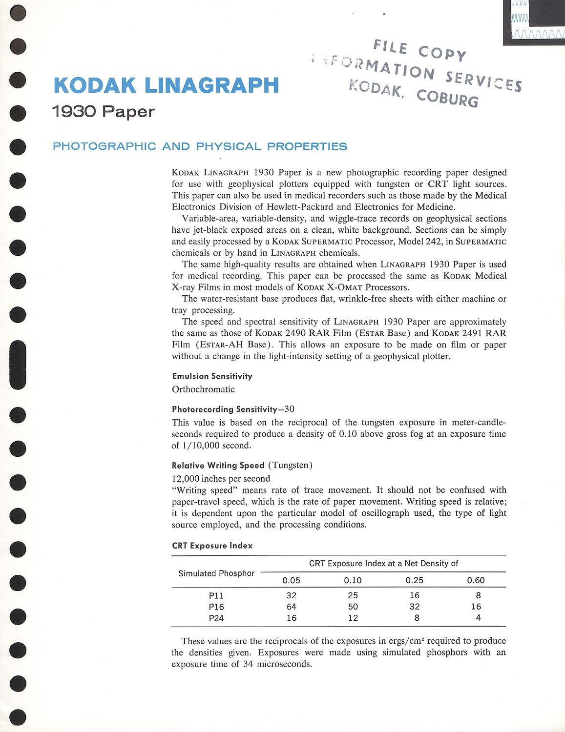 data-sheet-eastman-kodak-kodak-linagraph-1930-paper-1971