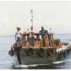 Digital Photograph - Malaysian Government Boat in Transit To Refugee Camp, Pulau Bidong, Malaysia, Apr 1981