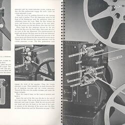 Opened booklet with text and photographs.