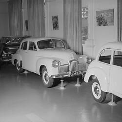 Negative - Car Display at the Institute of Applied Science (Science Museum), Swanston Street, Melbourne, circa 1969