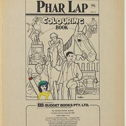 Colouring Book - Budget Books, Phar Lap Motion Picture, 1983