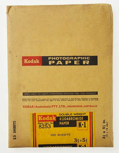 Front of yellow envelope with Kodak logo.