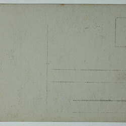Back of photograph showing printed postcard proforma.