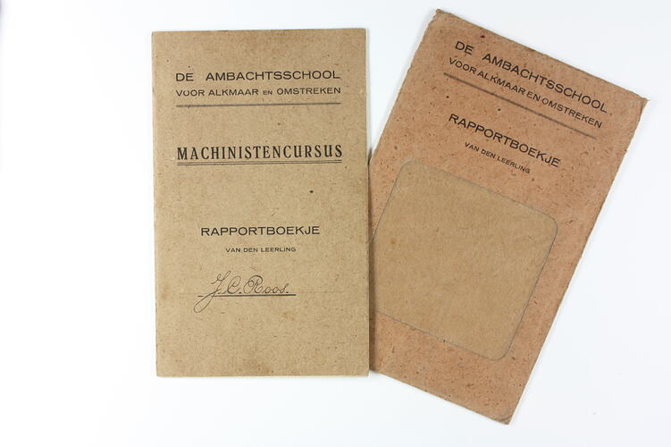 Report Book - Machinist Course, Alkmaar, Netherlands, 1931