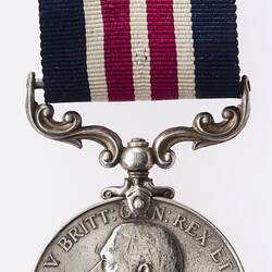 Medal - Military Medal, King George V, 1st Issue, Great Britain, Sergeant John Adrian Evans, 1916-1919 - Obverse