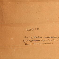 Back of sketch showing handwritten inscription.