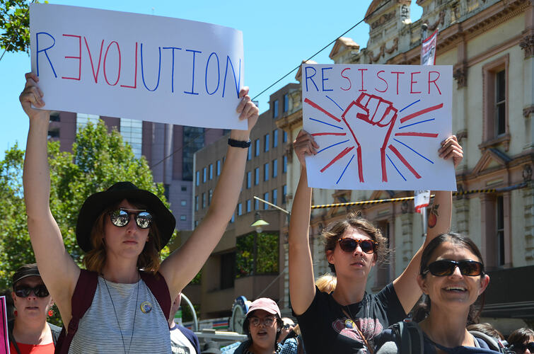 Love Revolution & Resister Sister, Women's March on Melbourne, 21 Jan 2017
