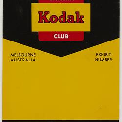Label - Kodak Australasia Pty Ltd, 'Kodak Camera Club', circa 1970s-1990s
