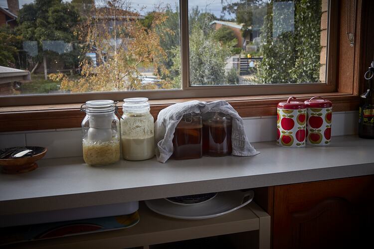 Food Jars on Bench by Window, Ocean Grove, 19 May 2020