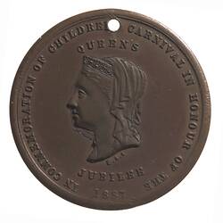 Medal - Jubilee of Queen Victoria, City of Fitzroy Carnival, Australia, 1887