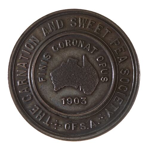 Medal - The Carnation and Sweet Pea Society of South Australia Bronze Prize, 1910