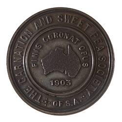 Medal - The Carnation and Sweet Pea Society of South Australia Bronze Prize, 1910