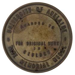 Medal - Tate Memorial, University of Adelaide Prize, c. 1912 AD