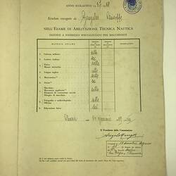 HT 56149, Diploma - Giuseppe Gonzales, Marine Engineering, Genoa, Italy 30 Jan 1939 (MIGRATION), Document, Registered