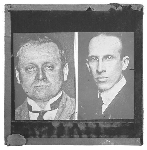 Lantern Slide - Universal Opportunity League, Two Male Heads