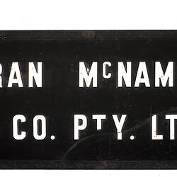 Sign - Kieran McNamara & Co Pty Ltd, Newmarket Saleyards, Newmarket, pre 1987