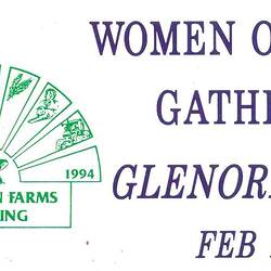 Sticker - Women on Farms Gathering, Glenormiston, 1994