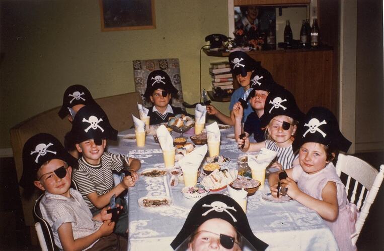 Digital Photograph - 'Pirate Party', Boy's 6th Birthday, Dining Room, Nunawading, 1961