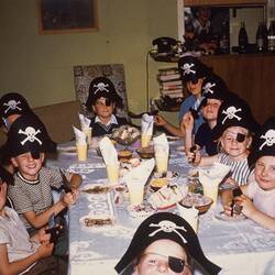 Digital Photograph - 'Pirate Party', Boy's 6th Birthday, Dining Room, Nunawading, 1961
