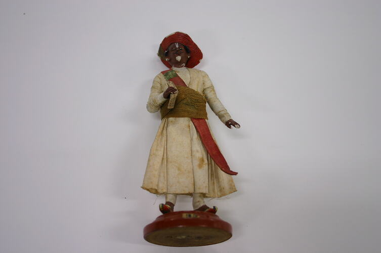 Indian Figure - Hindu Office Messenger, Clay, circa 1866