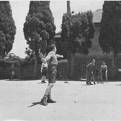 Photograph - Boys Playing Cricket Game, Dorothy Howard Tour, Australia, 1954-1955