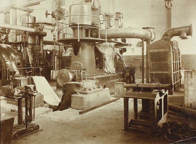 Photograph - Melbourne Electric Supply Co, Belliss Engine, Richmond, Victoria, 4th May 1910
