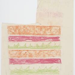Artwork - John Rodriquez, Paper, Orange, Pink & Green Design, 1950s