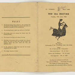 Programme - Red Sea Meeting, Orient Line, 15 Jun 1954