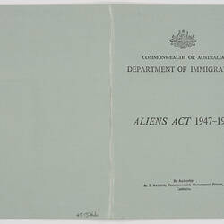 Certificate - Aliens Act, Department of Immigration, Issued to Wing Henry J Louey Gung, 1947