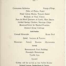 Menu  - SS Southern Cross, Shaw Savill Line, Dinner, 30th Sep 1958