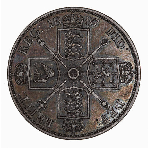 Coin - Double-florin, Queen Victoria, Great Britain, 1887 (Reverse)